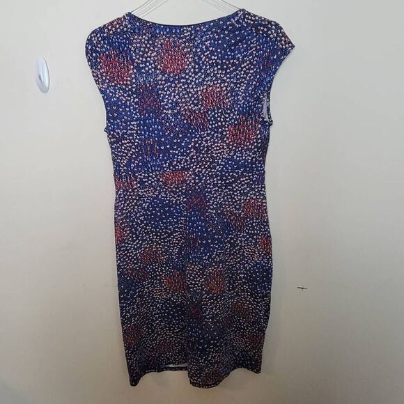 Boden Multicolor Casual Weekend Jersey  Cap Sleeve Scoop Neck Fiitted Dress w/ p - Picture 3 of 5